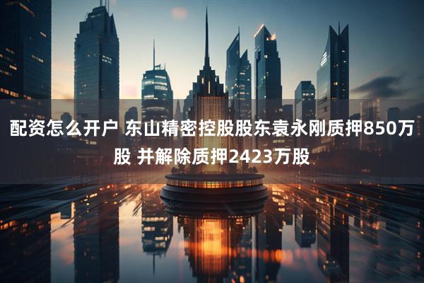 配资怎么开户 东山精密控股股东袁永刚质押850万股 并解除质押2423万股